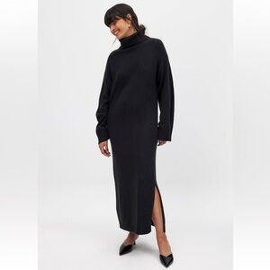 NA-KD Black Turtleneck Sweater Dress